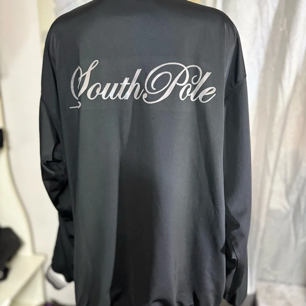 South Pole Black and White Bomber Jacket with Logo